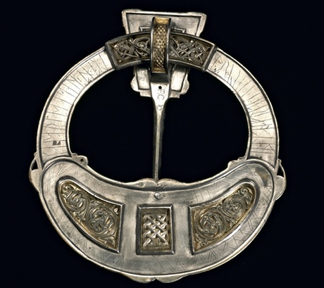 Reverse of the Hunterston Brooch with Old Norse runes.